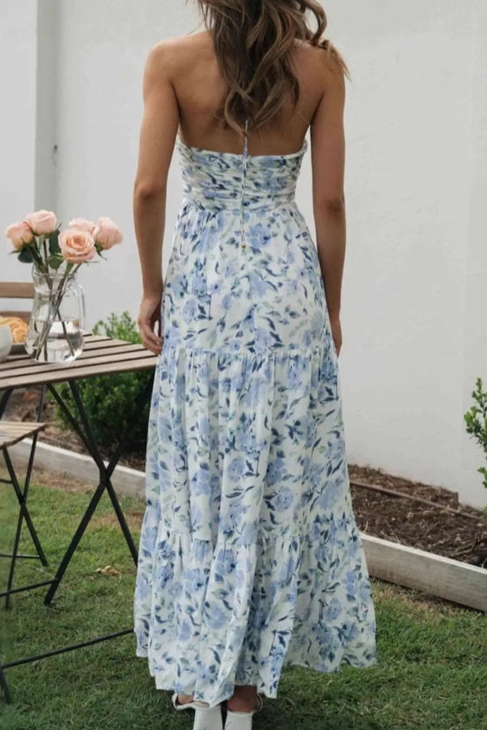 Floral Halter Neck Tiered Maxi Dress, image 15