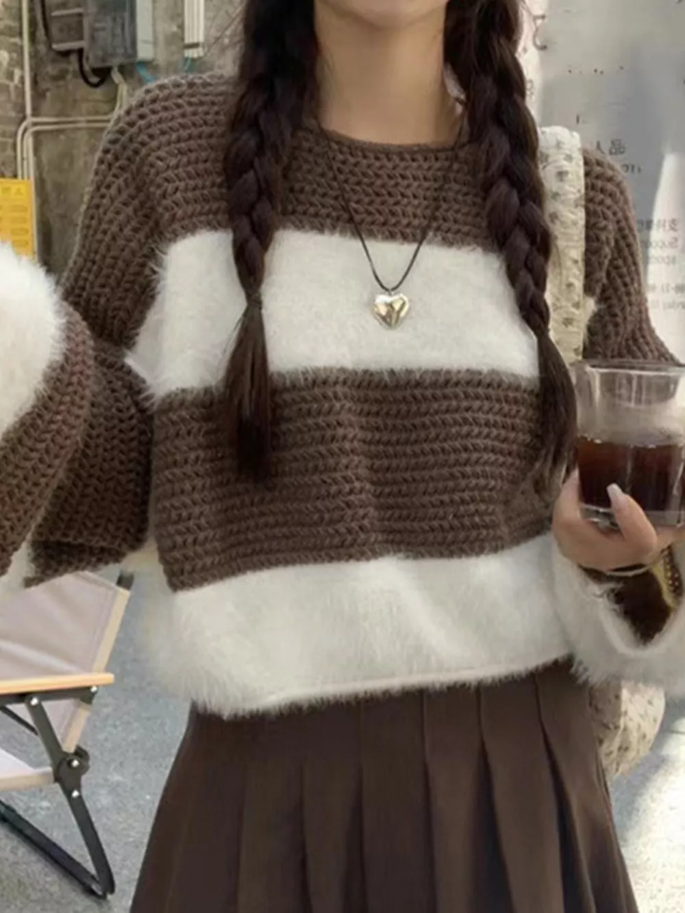 Color Block Dropped Shoulder Sweater, image 7