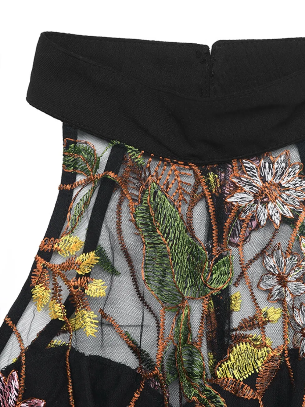 Floral Embroidered Halter Neck Pleated Jumpsuit, image 8