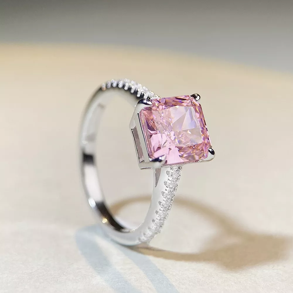925 Sterling Silver Zircon Square Ring, image 4