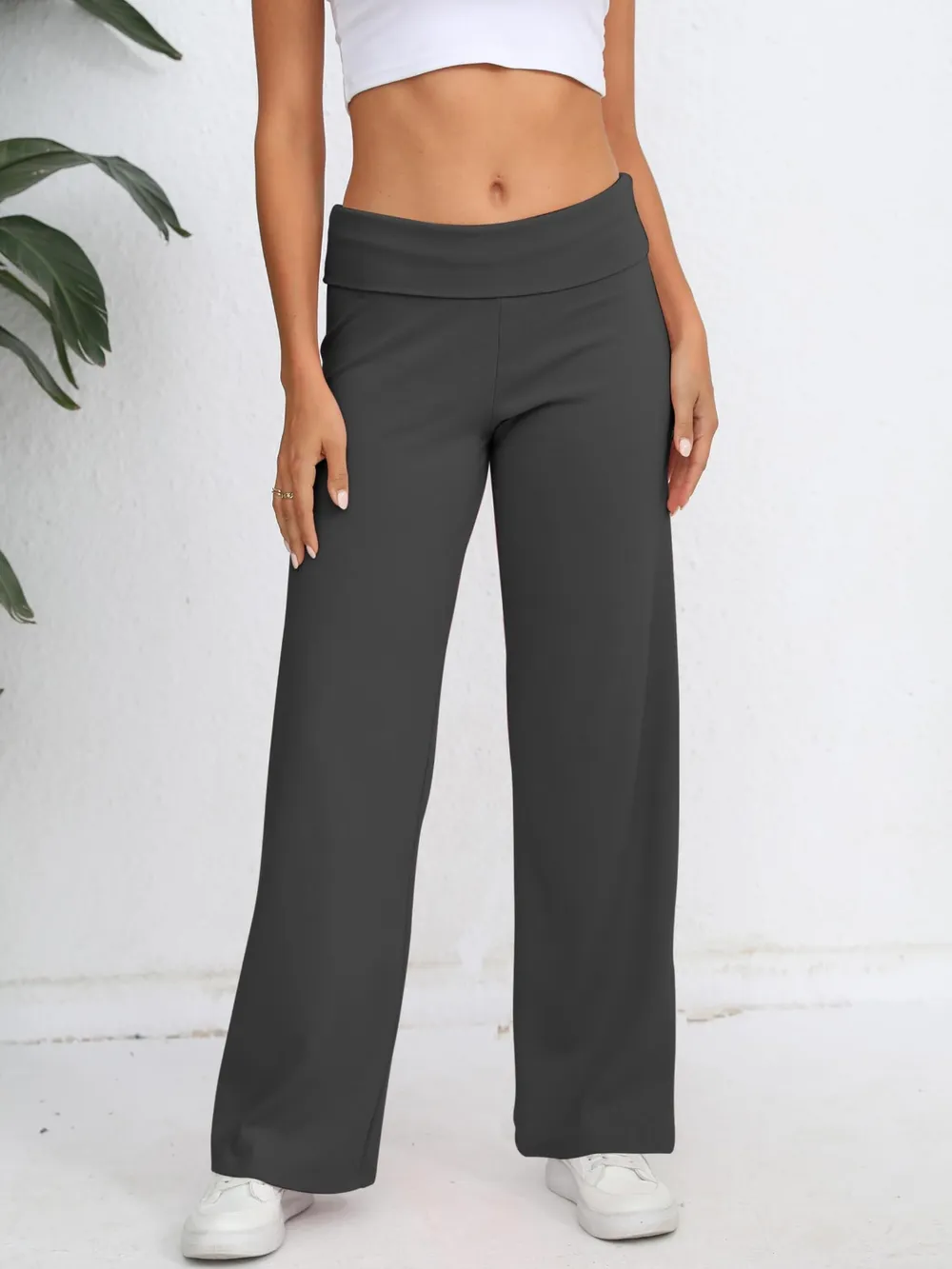 Elastic Waist Wide Leg Pants, image 5