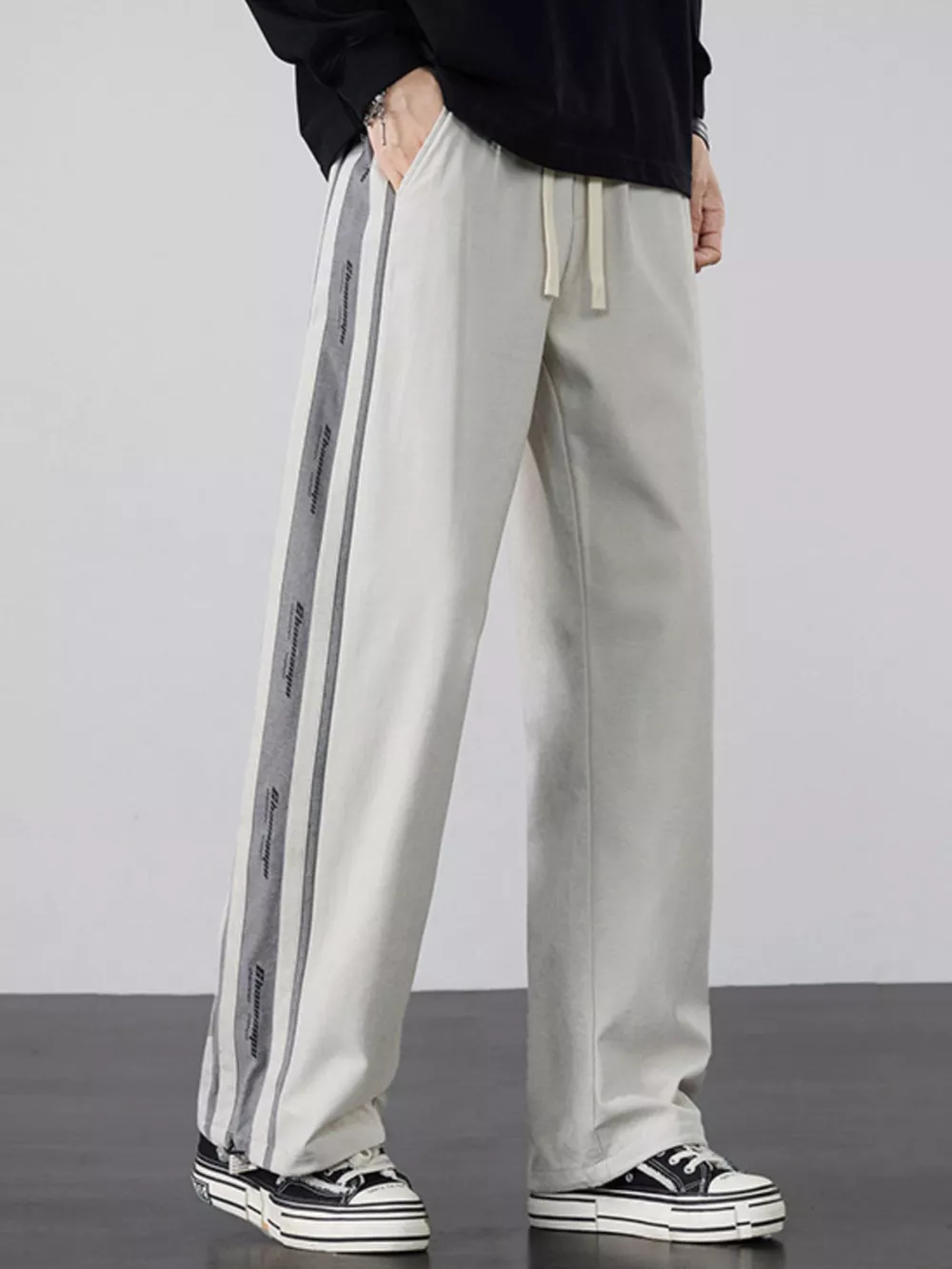 Men's Plus Size Striped Side Loose Fit Casual Pants, image 9