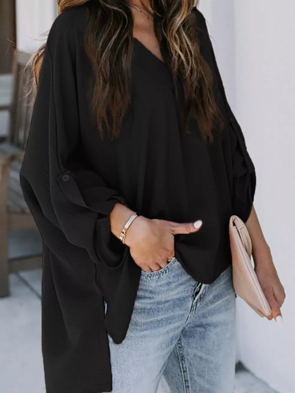 Elegant V-Neck Long Sleeve Blouse, image 15