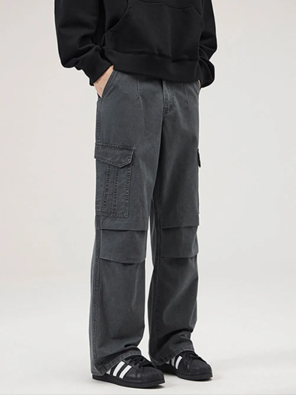 Men's Full Size Multi-Pocket Cargo Pants with Ruched Detail Plus Size, image 3