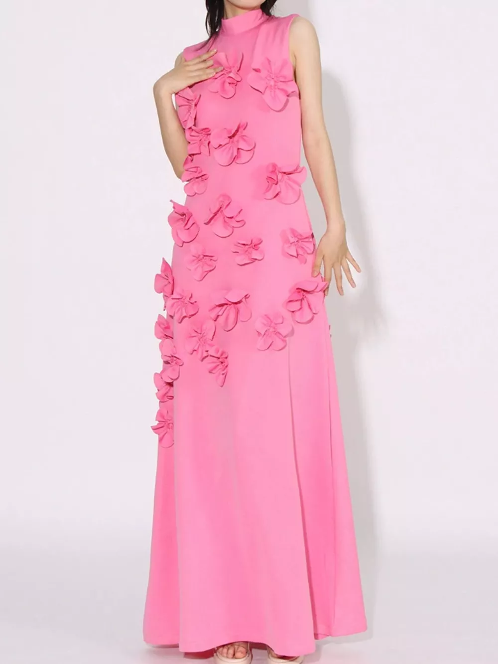 Floral Applique Sleeveless Maxi Dress, image 5