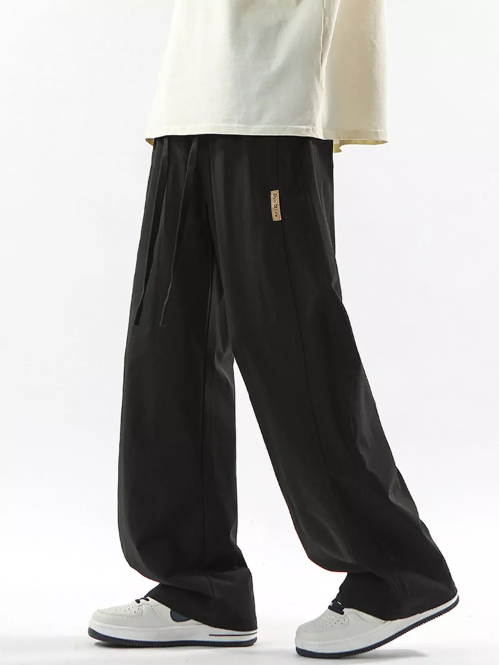 Men's Full Size Loose Fit Drawstring Wide Leg Pants Plus Size, image 3