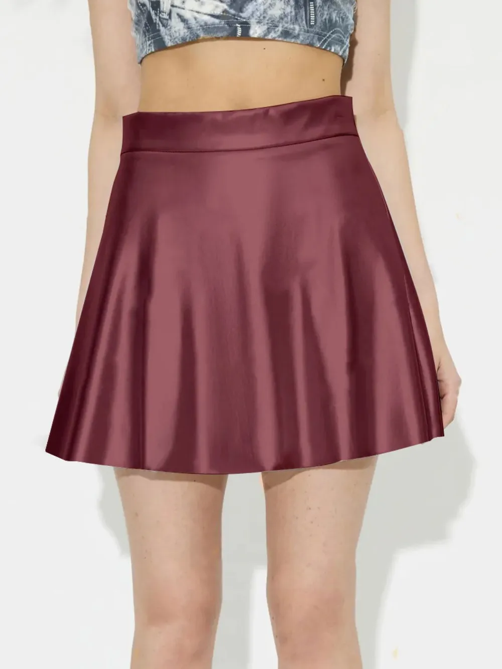 Ruched Mini Skirt with Zipper, image 7
