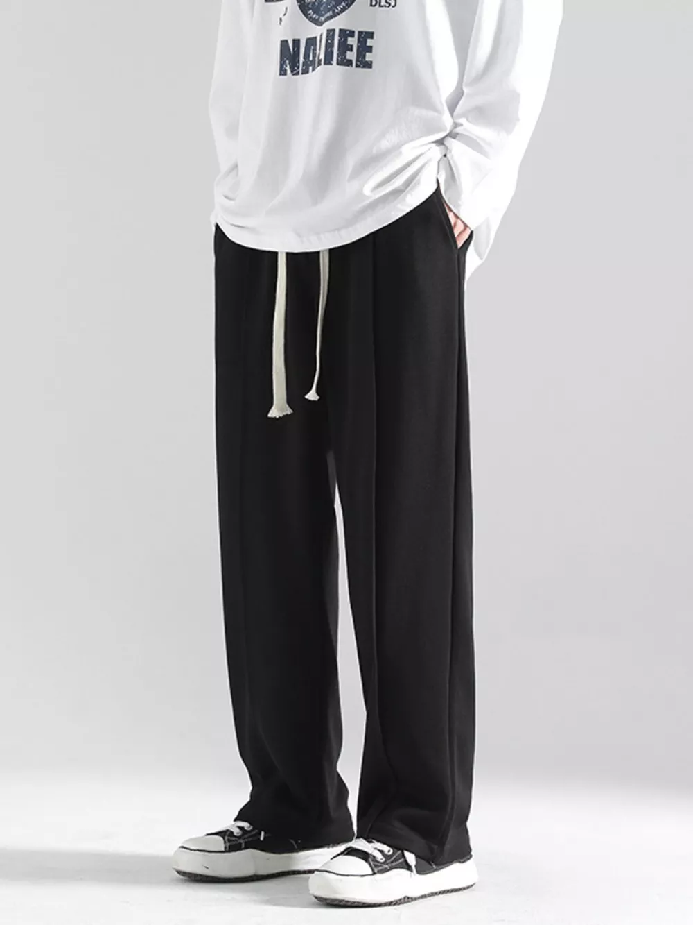 Men's Plus Size Casual Wide Leg Drawstring Pants