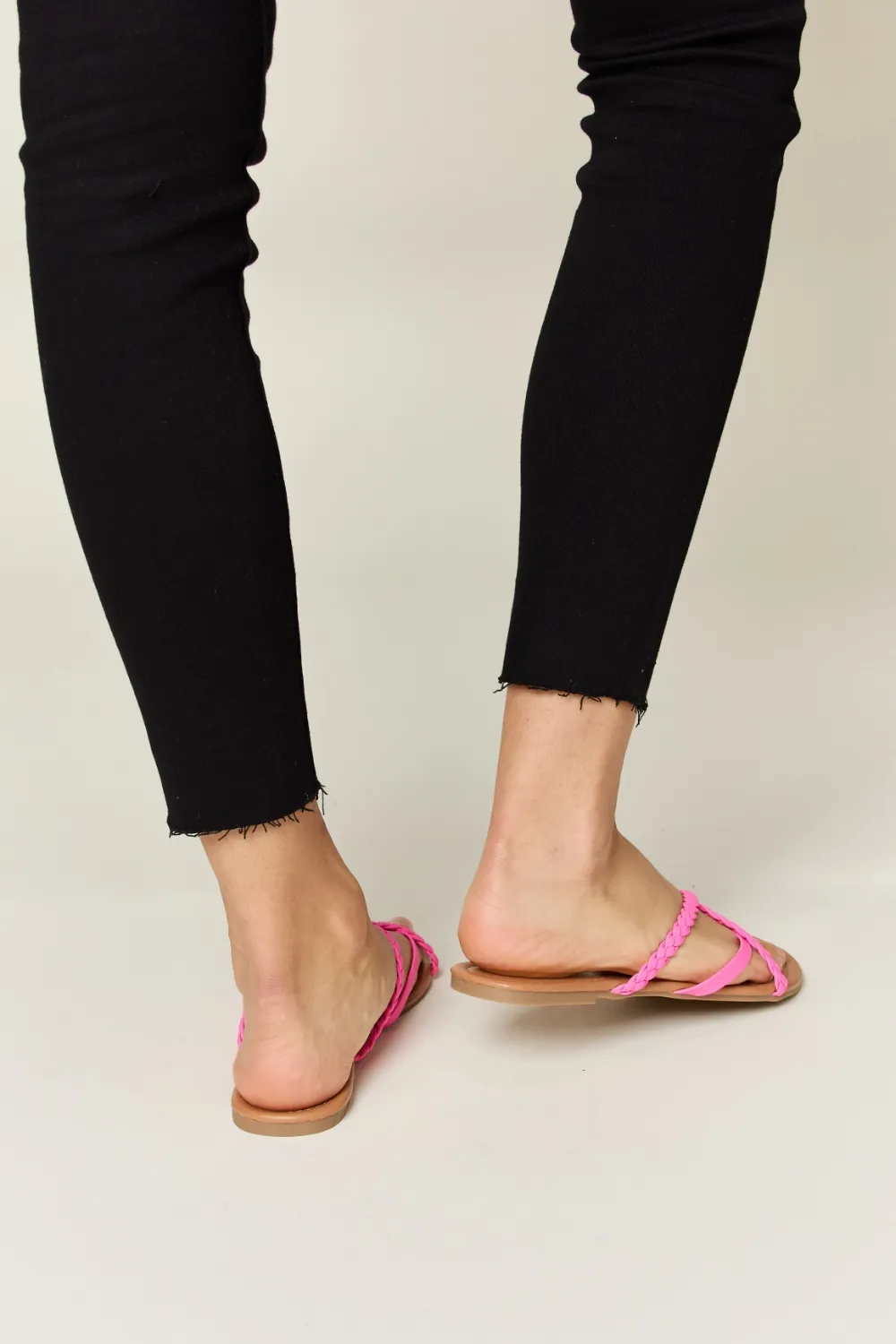 Crisscross PU Leather Open Toe Sandals, image 5