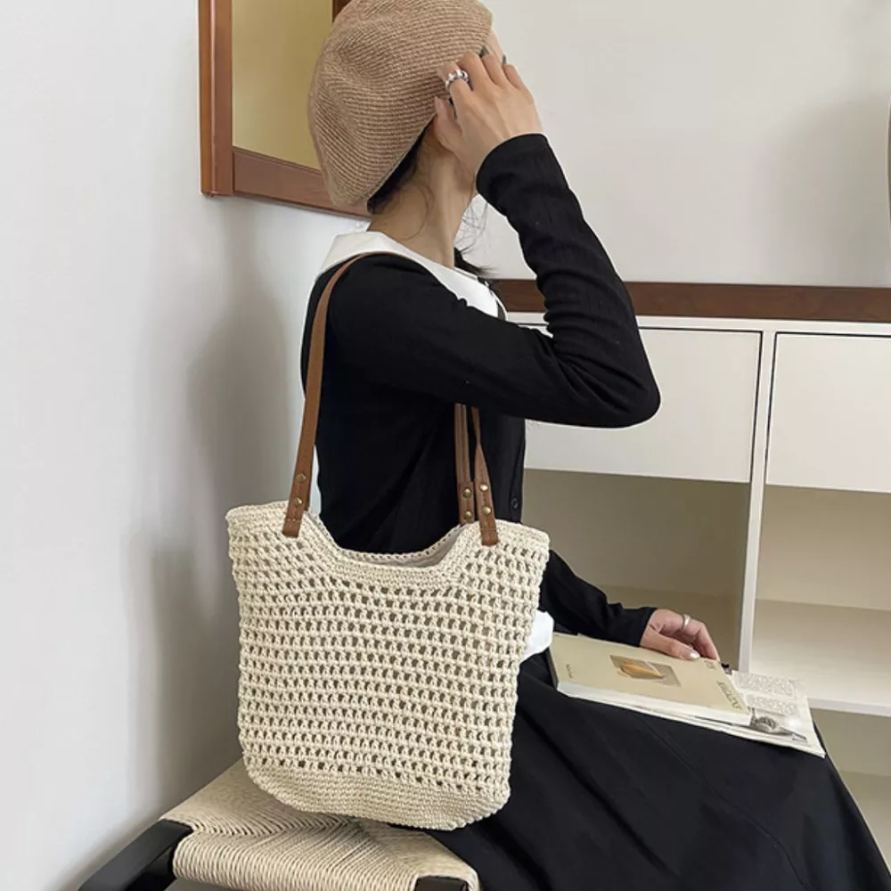 Crochet Knit Shoulder Bag, image 4