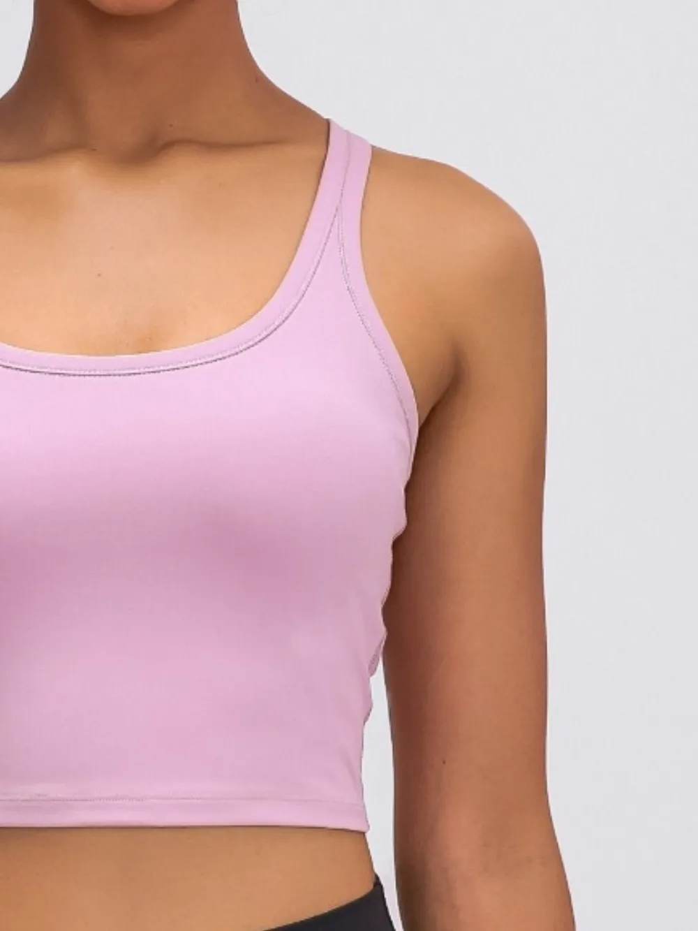 Scoop Neck Active Tank with Detachable Chest Pads, image 24