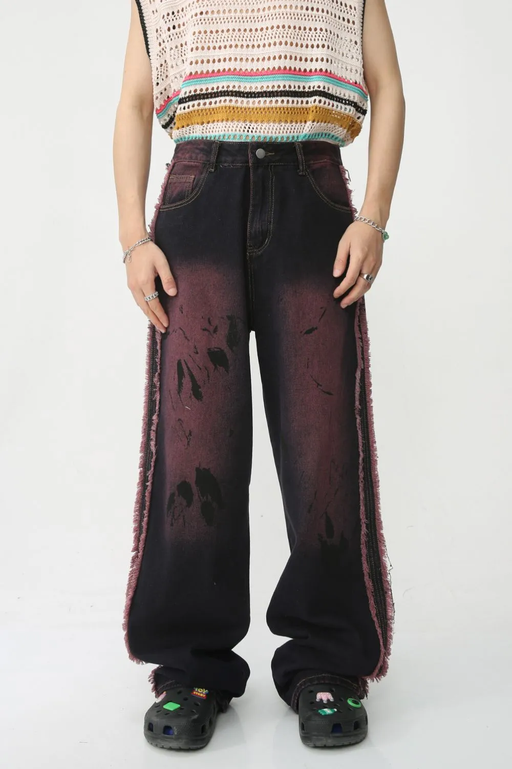 Raw Edge Mid Rise Men's Jeans, image 3