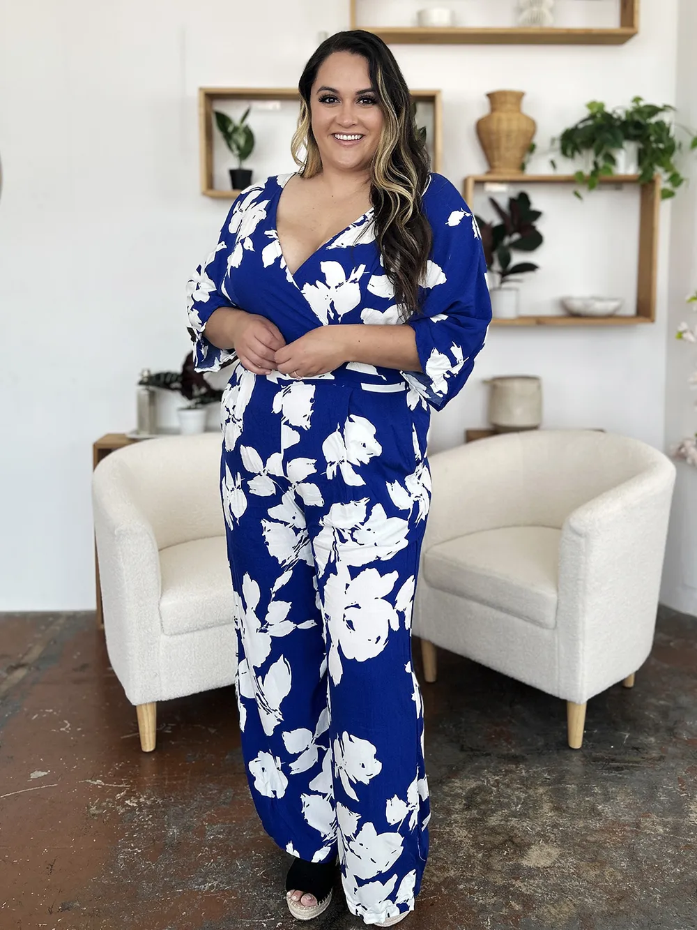 Full Size Printed Tie Back Wide Leg Jumpsuit, image 15
