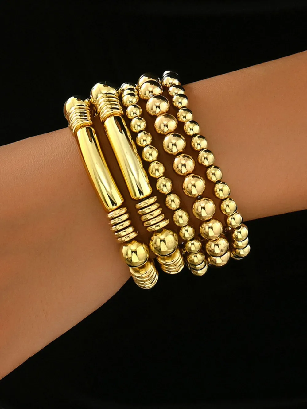 5 Piece Plastic Beaded Bracelet, image 4