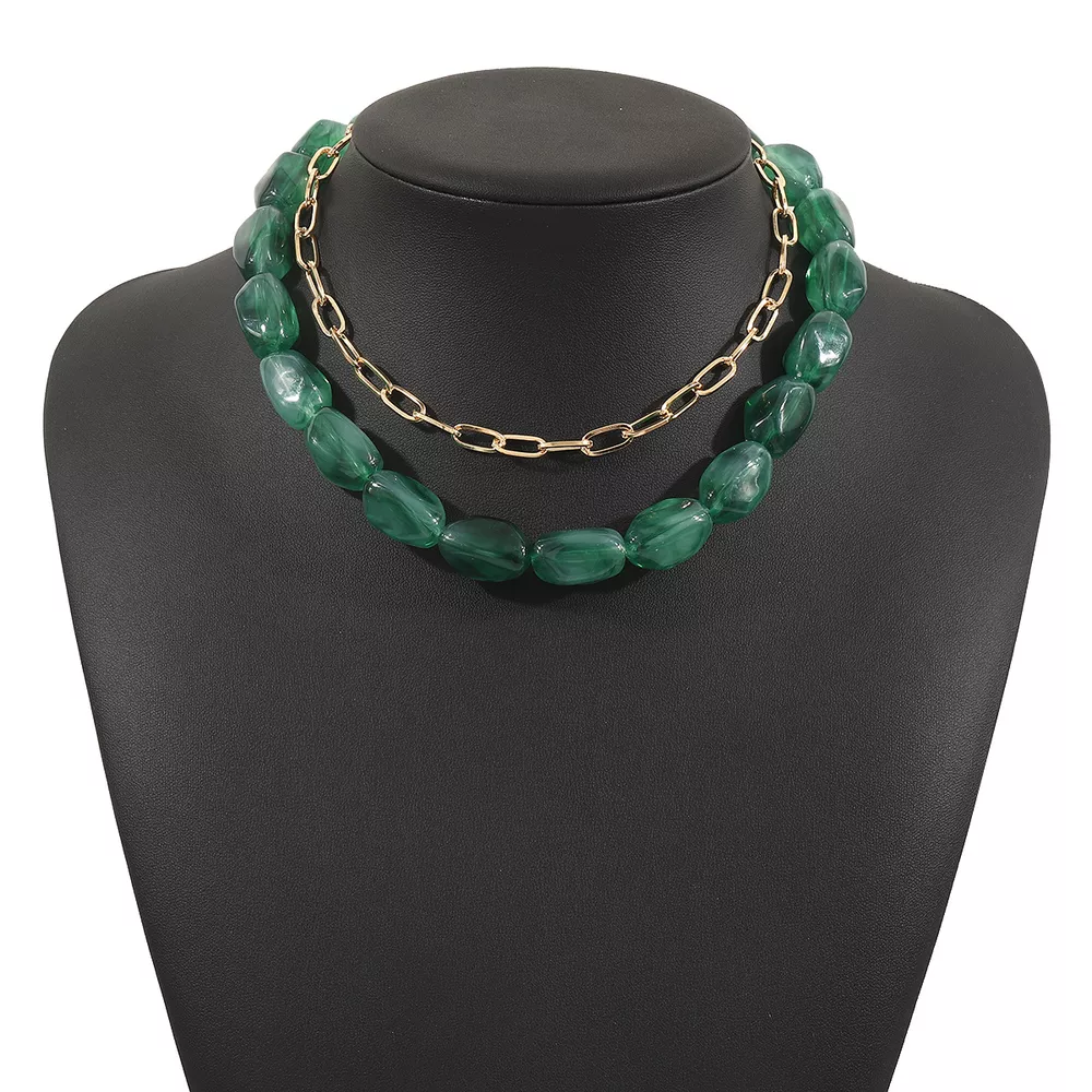 2 Piece Colorful Beaded Chain Necklace, image 16