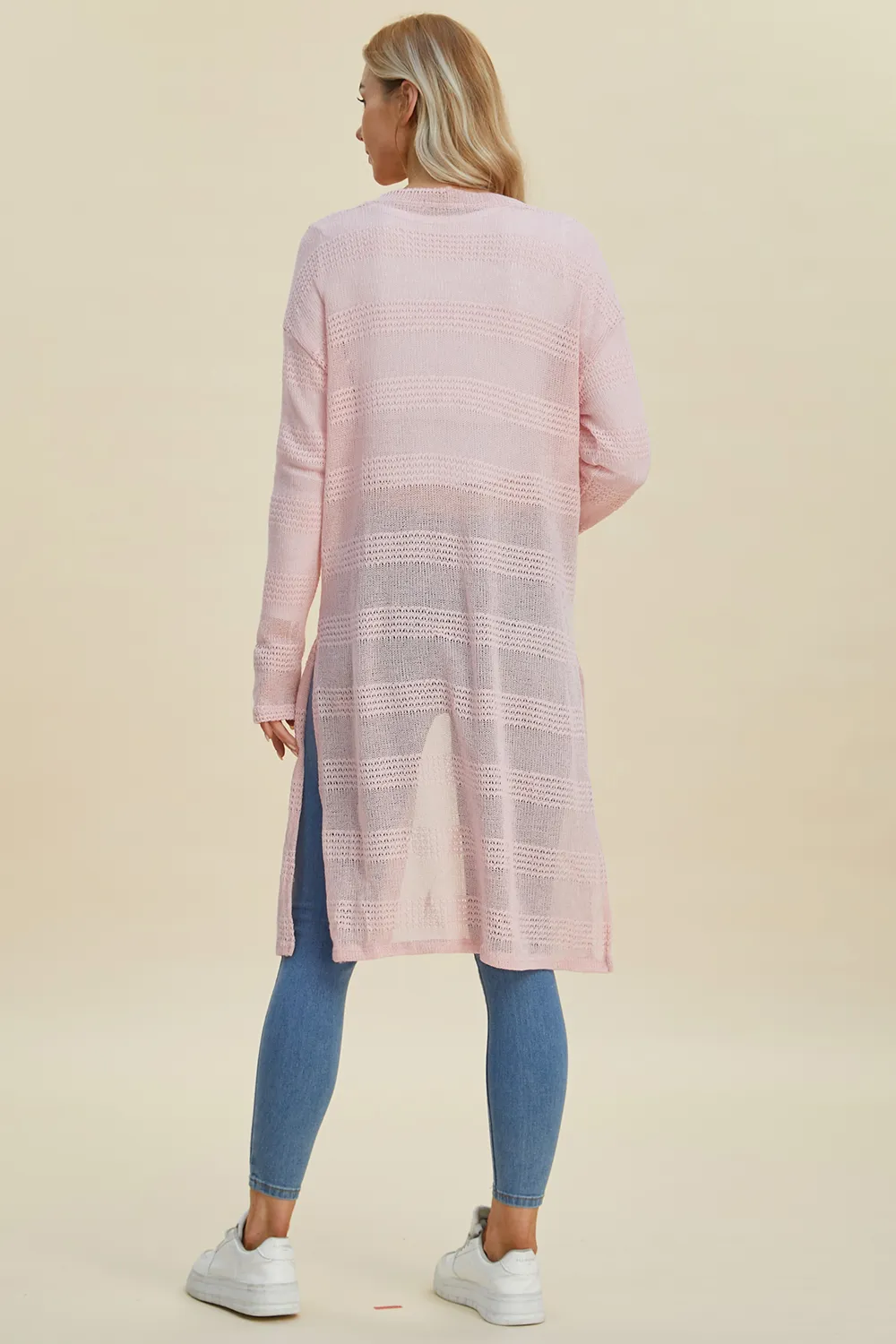 Full Size Open Front Longline Cardigan, image 30