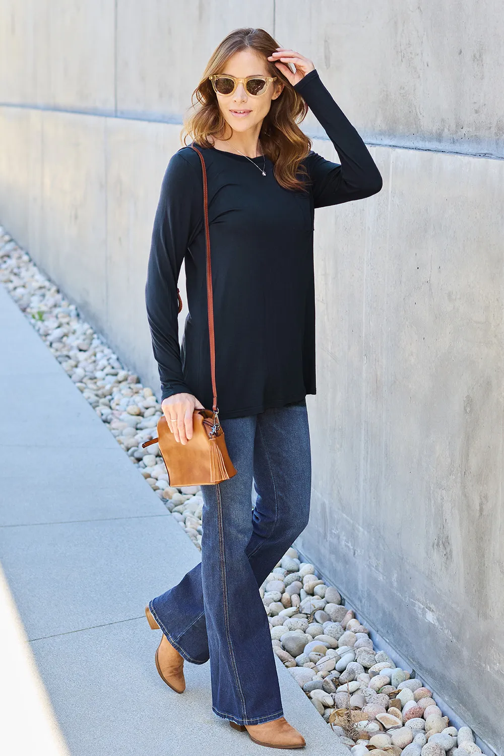 Full Size Round Neck Long Sleeve Top, image 18