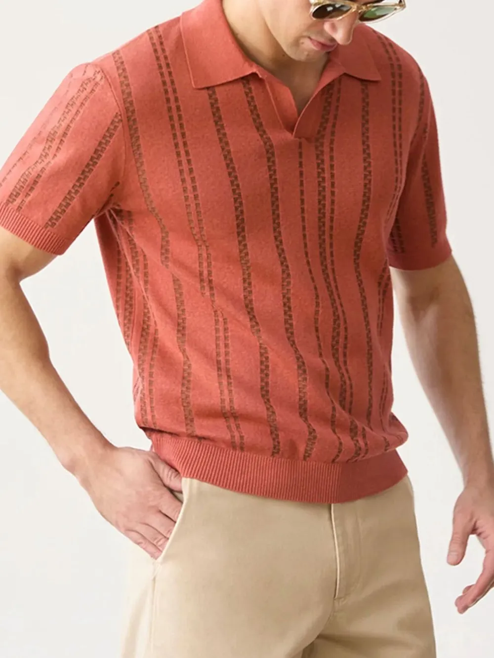 Men's Plus Size Collared Neck Short Sleeve Polo