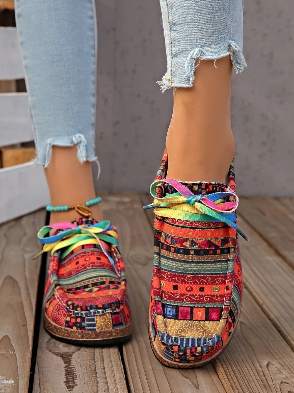 Printed Lace Up Sneakers, image 7