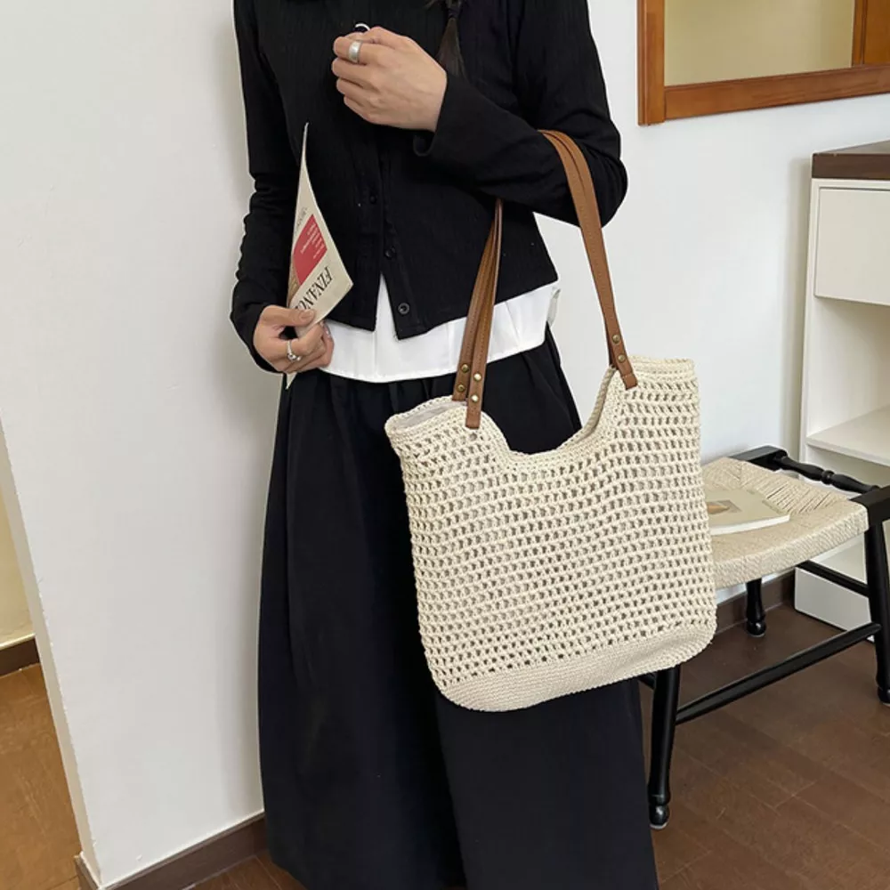 Crochet Knit Shoulder Bag, image 2
