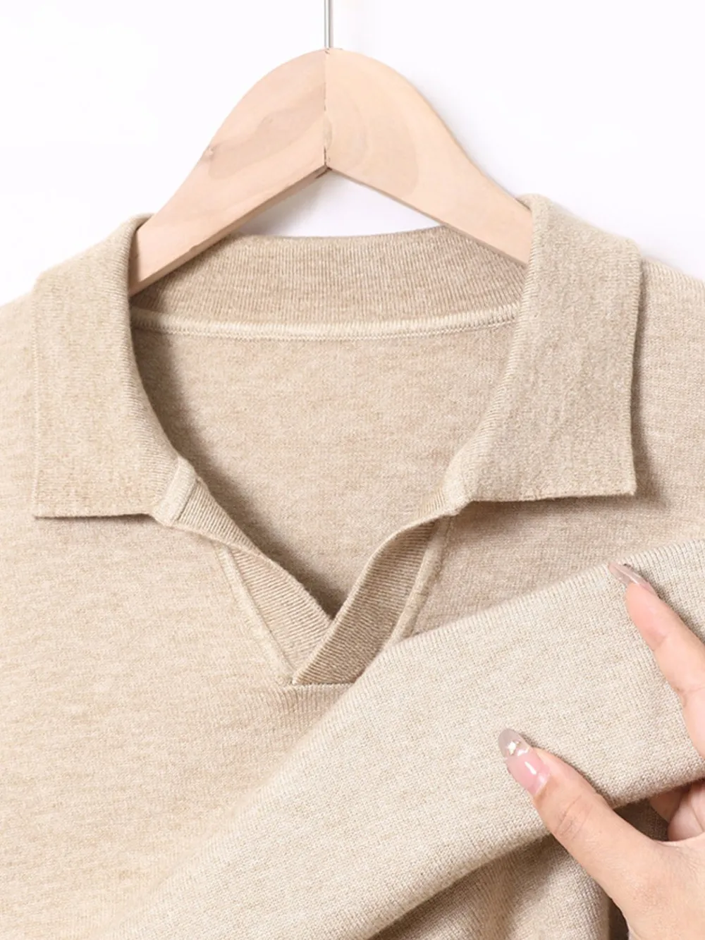 Men's Full Size Collared Neck Long Sleeve Polo Plus Size, image 5