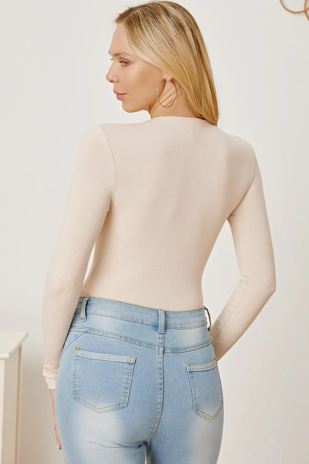 Zip Up Long Sleeve Bodysuit, image 4