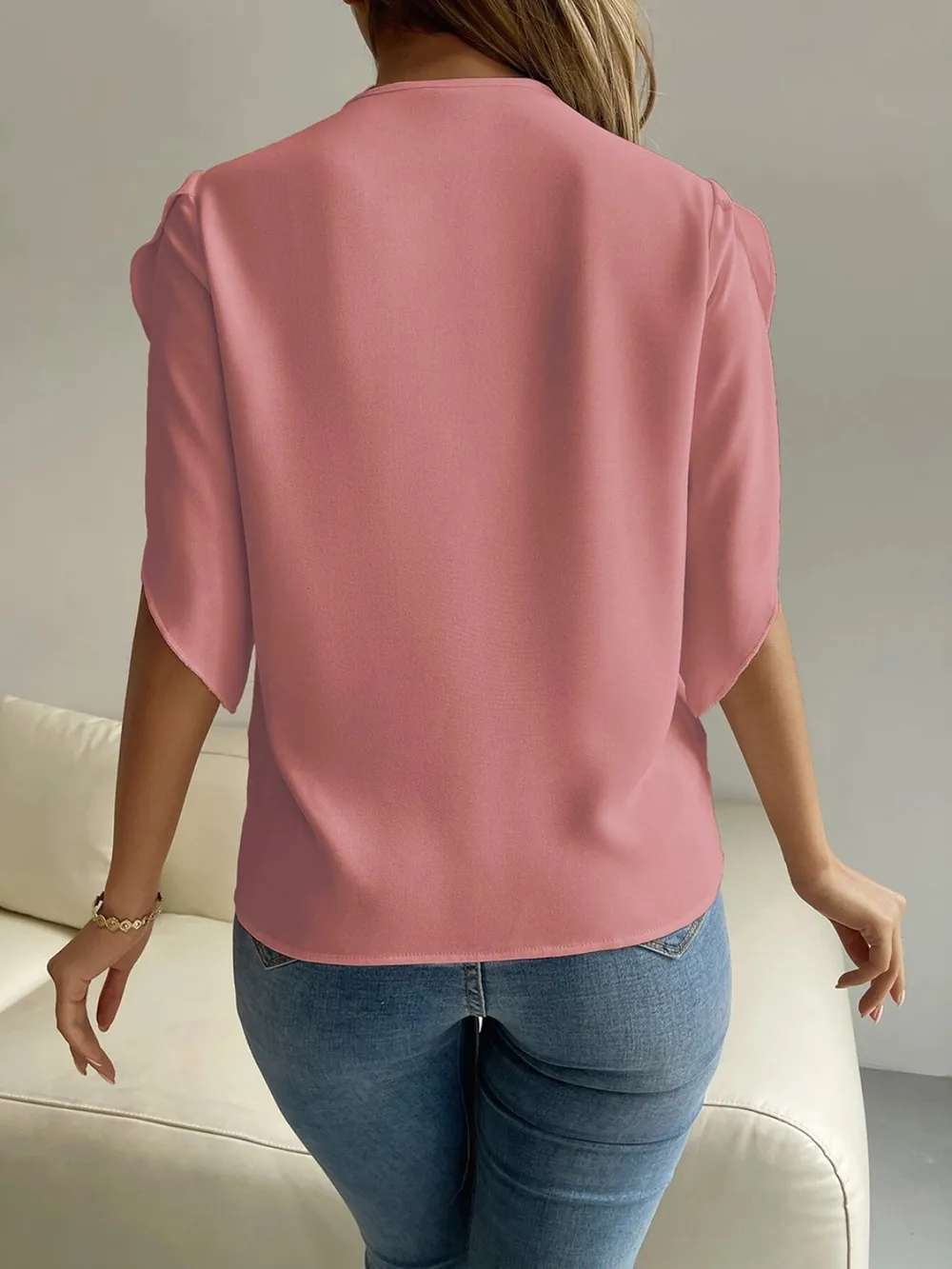 V-Neck Short Sleeve Blouse, image 9
