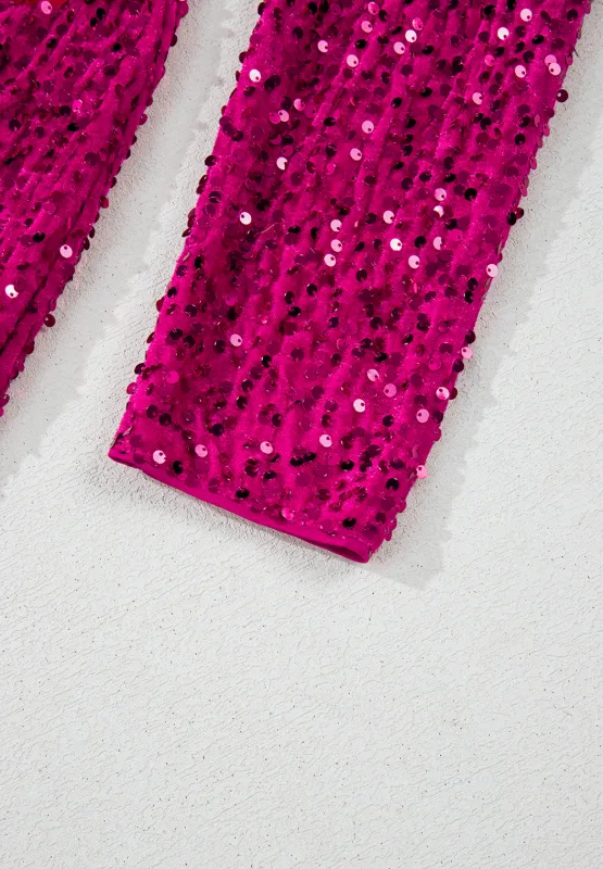Sequin Surplice Long Sleeve Mini Dress, image 9
