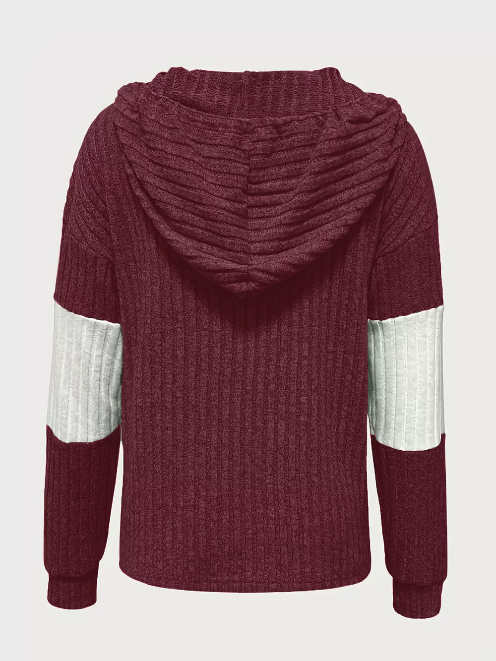 Color Block Drawstring Long Sleeve Hoodie, image 3