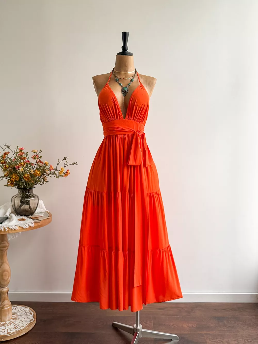 Halter Neck Tiered Dress, image 4