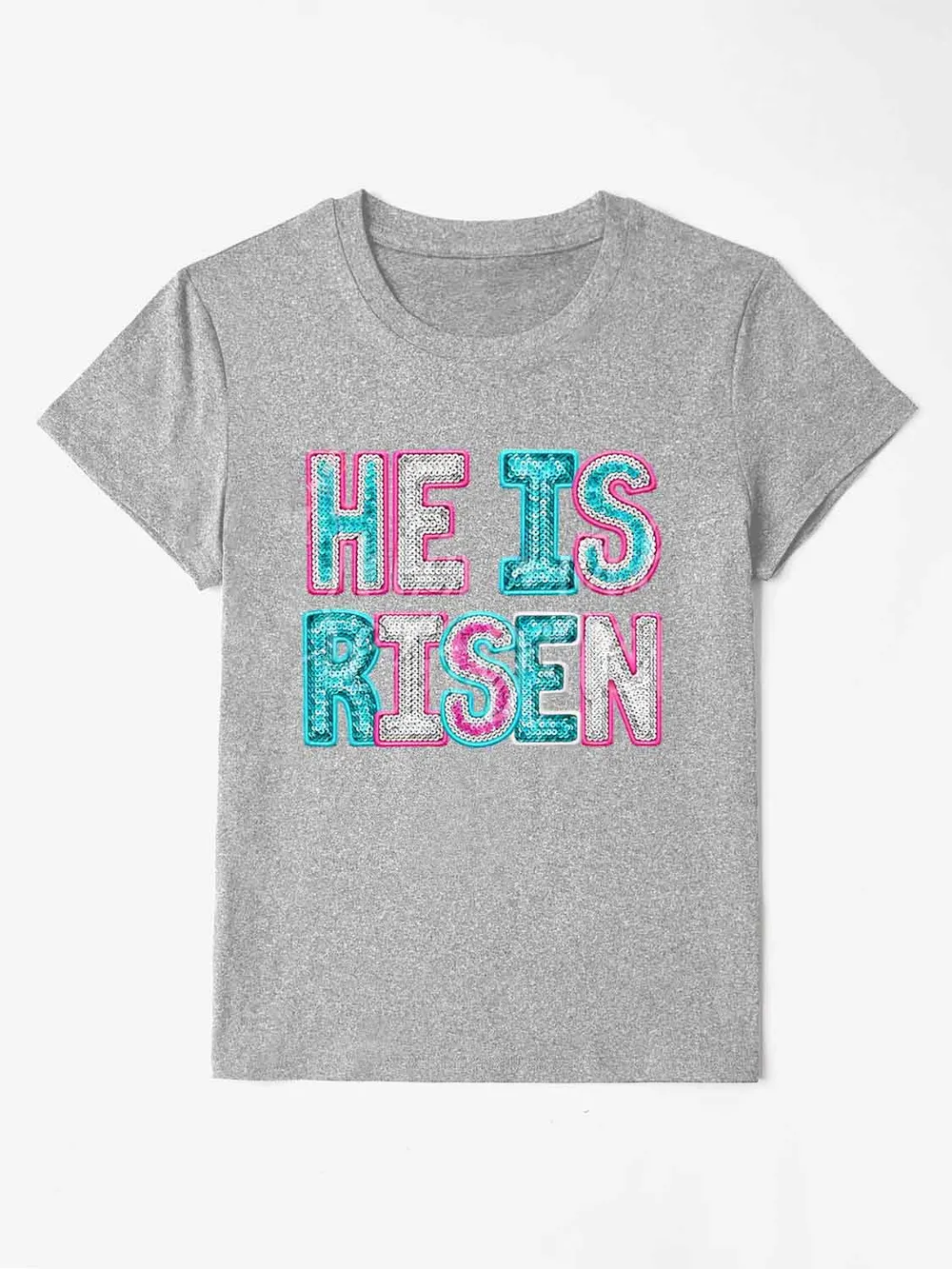 HE IS RISEN Sequin Round Neck T-Shirt, image 16