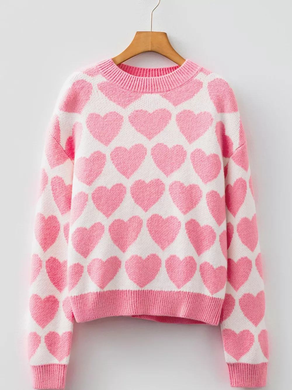 Valentine Heart Round Neck Sweater, image 4