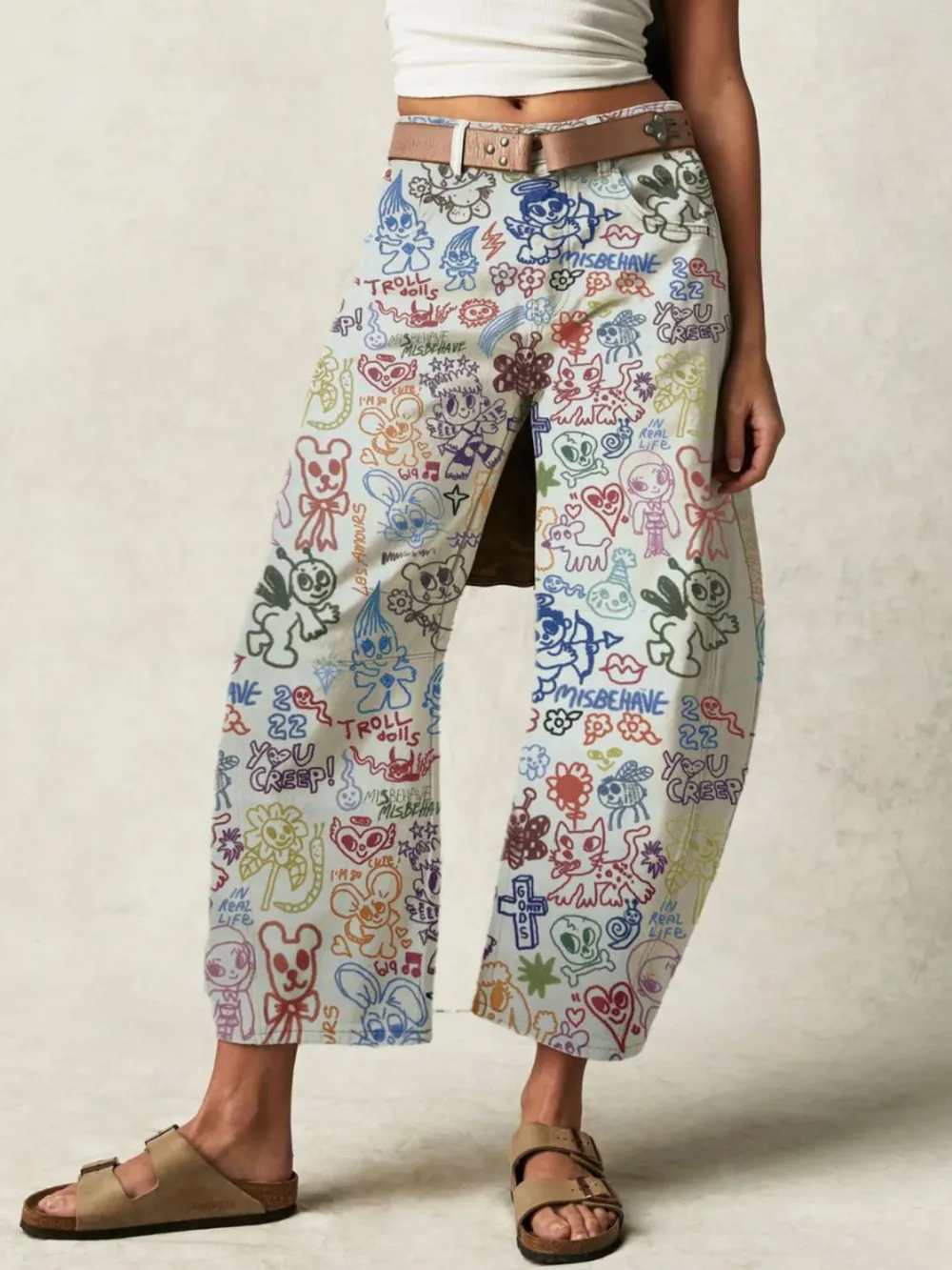 Printed Wide Leg Jeans, image 11