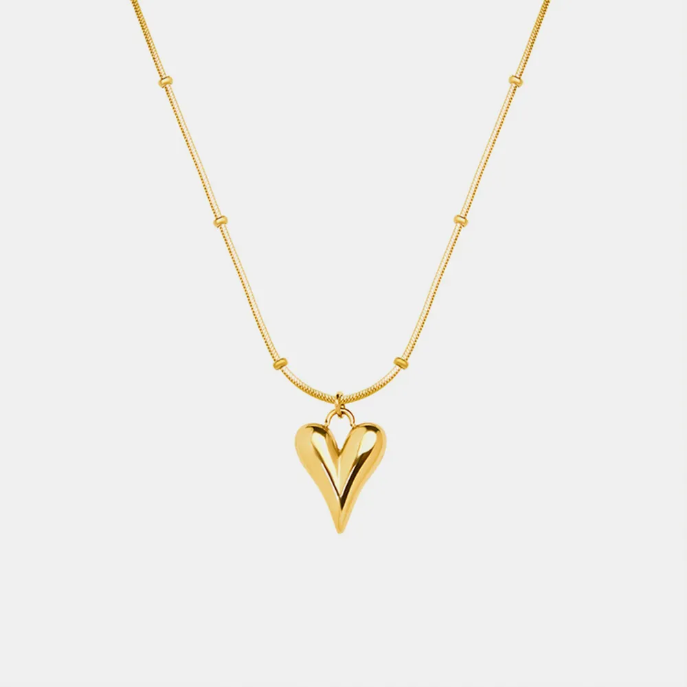 Titanium Steel Heart Pendant Necklace, image 3