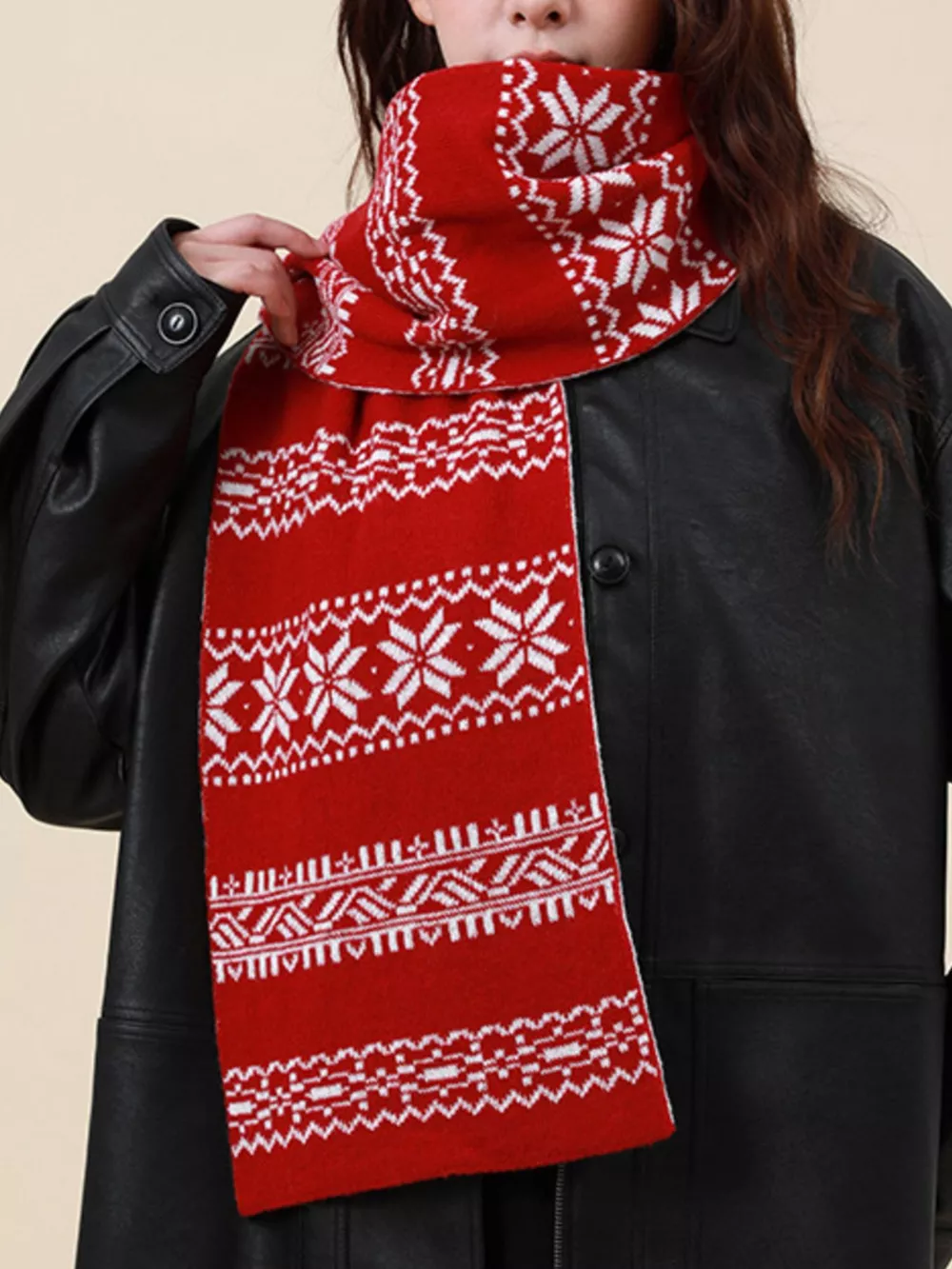 Christmas Snowflake Knit Scarf, image 2
