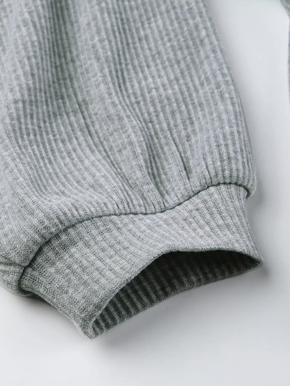 Ribbed Knit Top and Shots Set with Hoodie, image 8