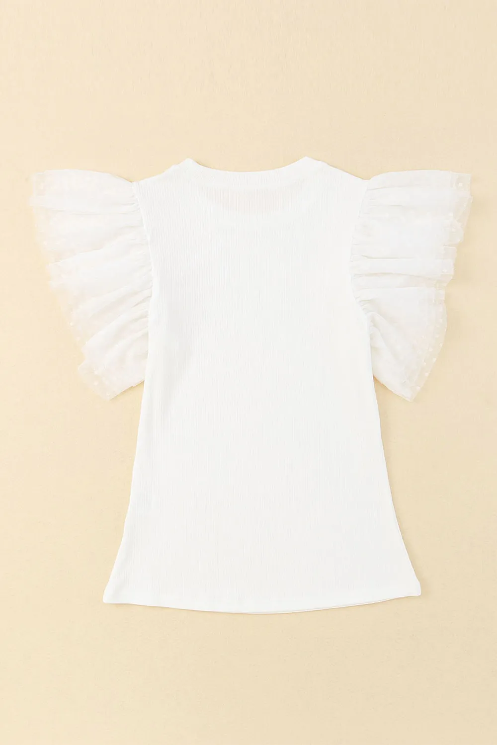 Ruffled Round Neck Cap Sleeve Blouse, image 19