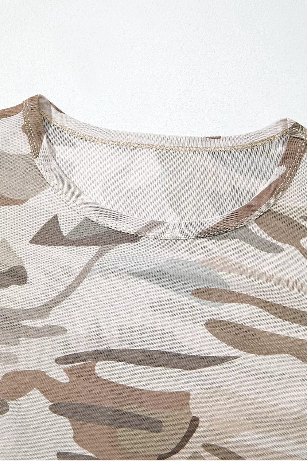 Western Camo Print Mesh Long Sleeve Top, image 6