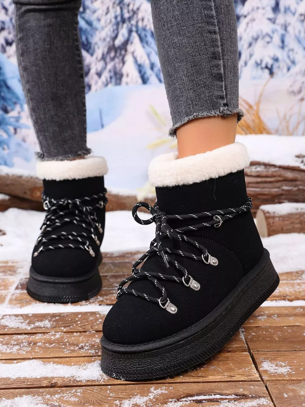 Round Toe Platform Boots, image 5