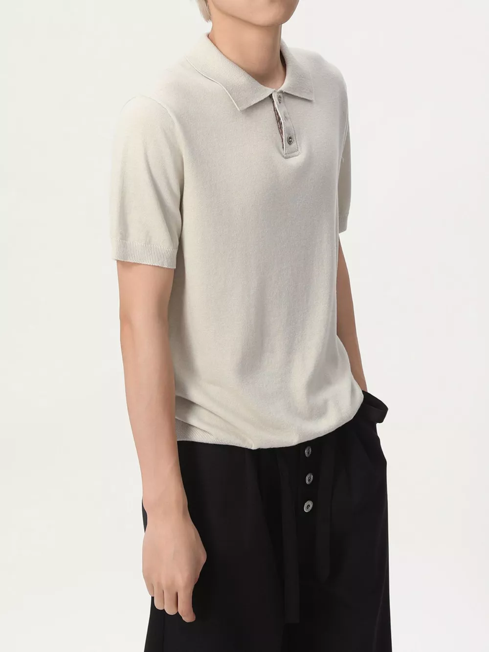 Men's Button Detail Short Sleeve Polo, image 3