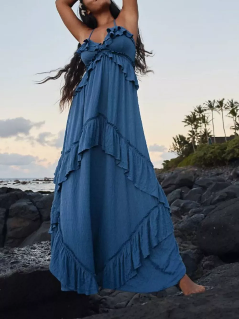 Ruffled Halter Neck Maxi Dress, image 26