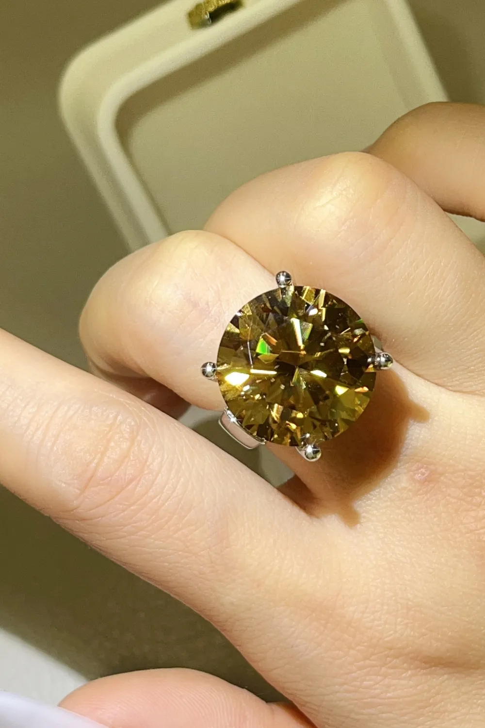 20 Carat Moissanite 925 Sterling Silver Ring, image 5