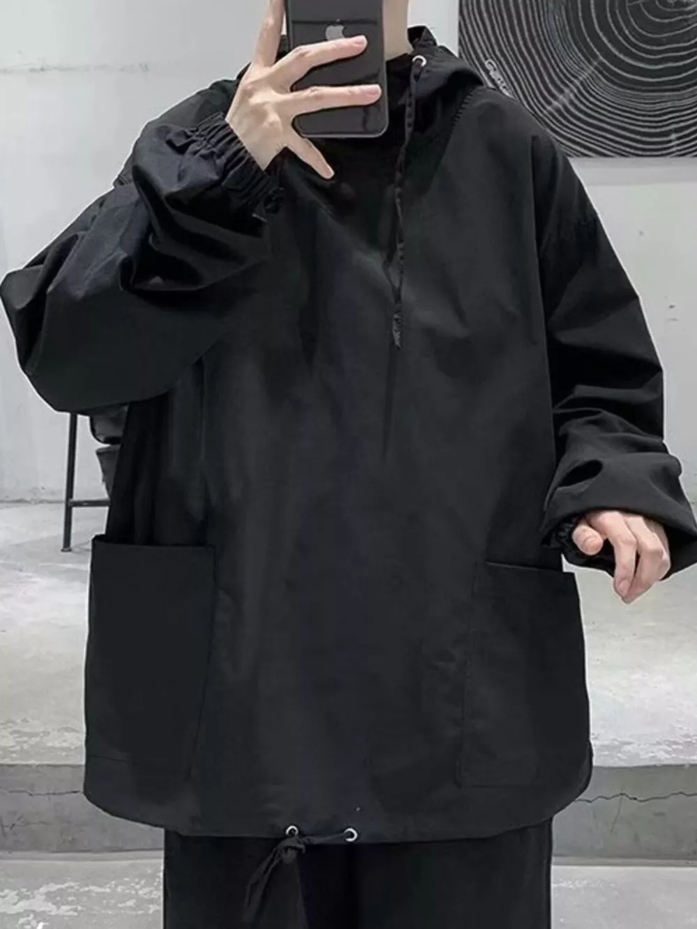 Men's Loose Fit Drawstring Hoodie, image 2