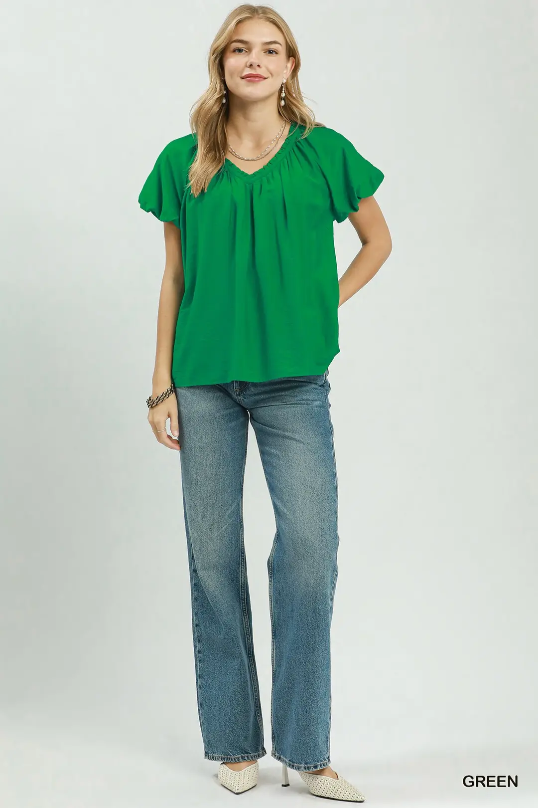Gathered V-Neck Top, image 5