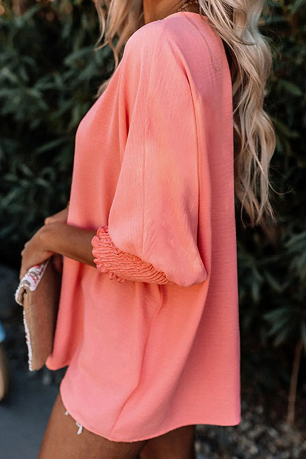 MAMA Round Neck Lantern Sleeve Blouse, image 3
