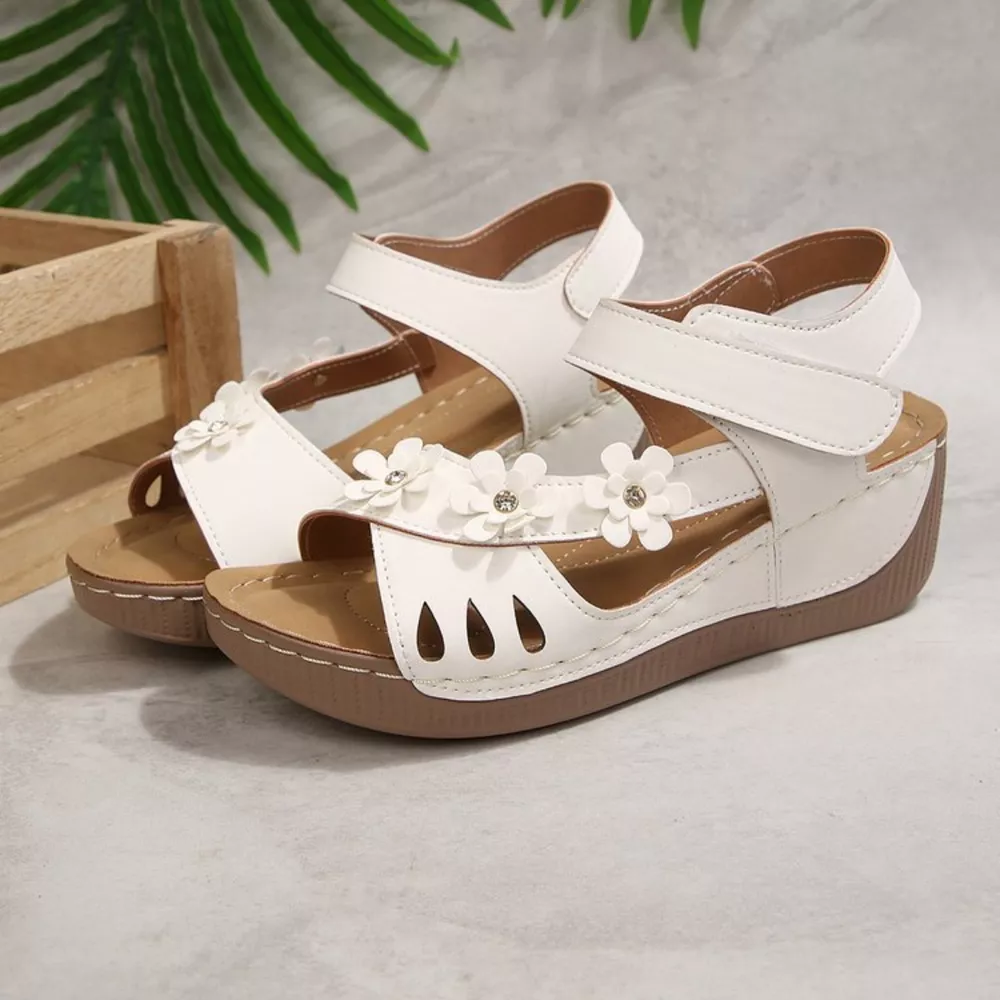 Floral Embellished Wedge Sandals, image 4
