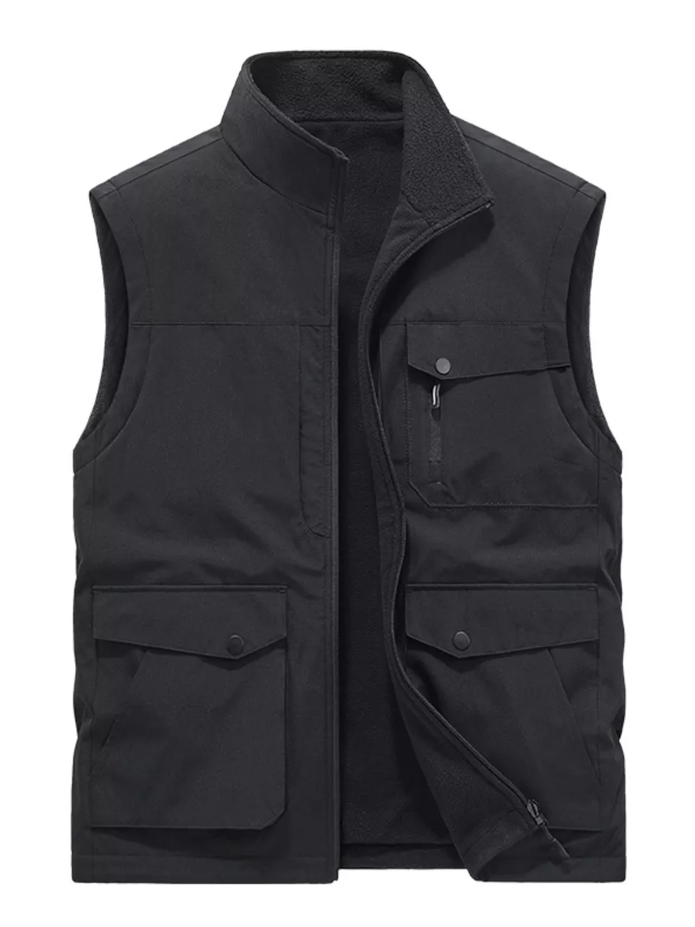 Men's Plus Size Zip Up Vest Coat, image 5