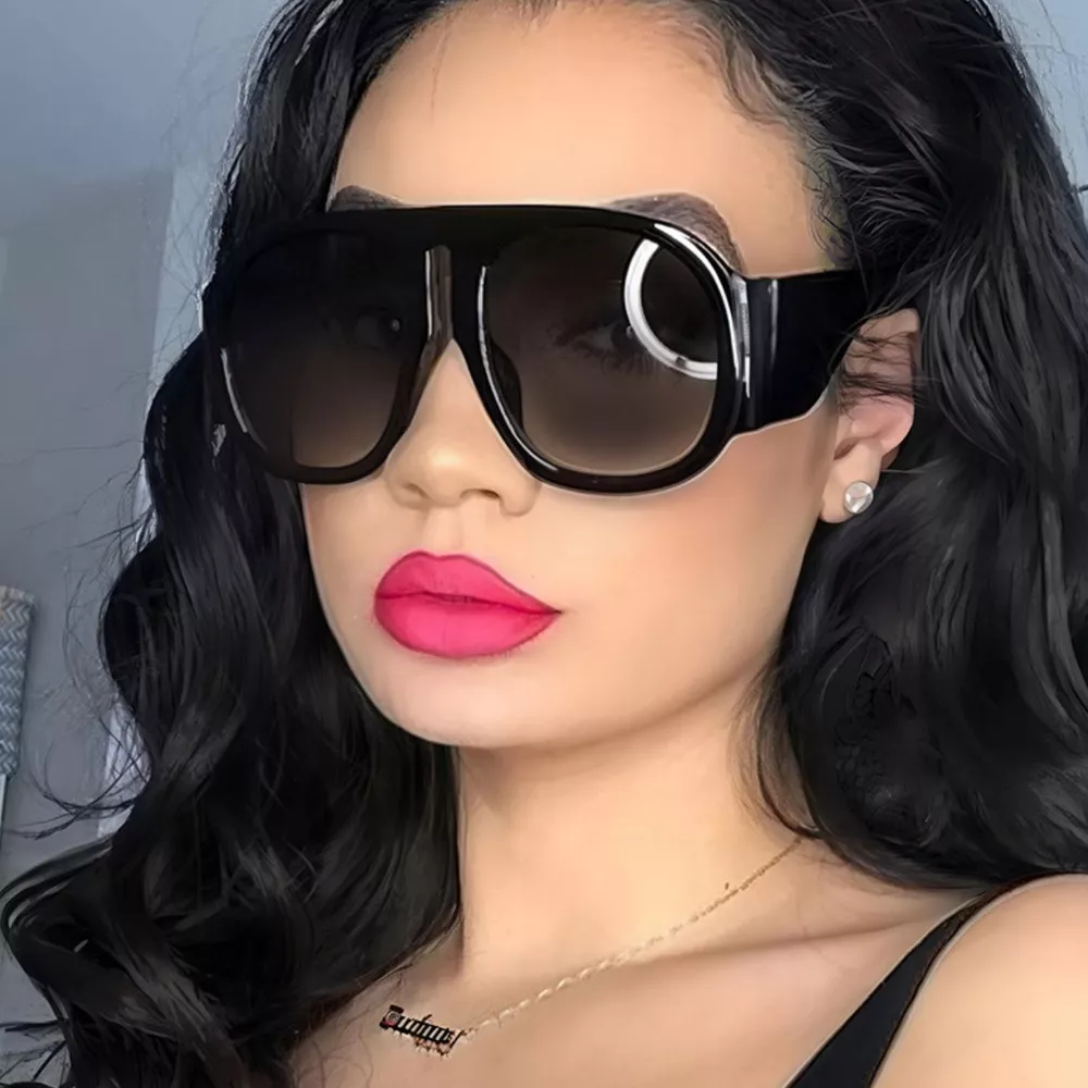 Oversized Gradient Tinted Lenses Sunglasses, image 4