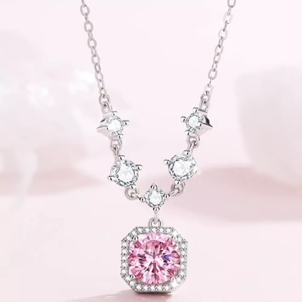 925 Sterling Silver Zircon Pendant Necklace, image 3
