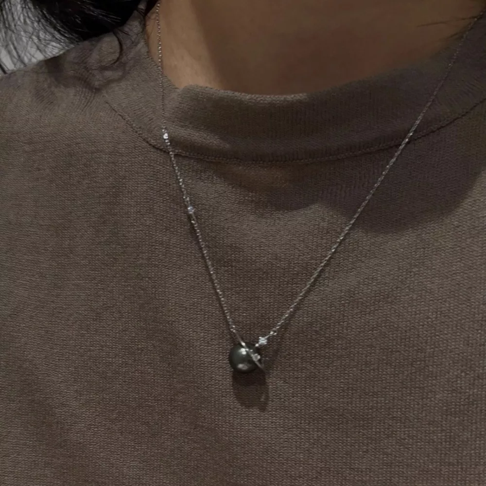 Planet Pearl Pendant Necklace, image 4